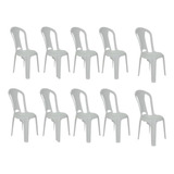 Conjunto 10 Cadeiras De Plástico Sem Braço Tramontina 154kg