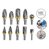 Conjunto 10 Fresa Lima Rotativa Metal Duro Retifica Dremel
