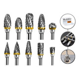 Conjunto 10 Fresa Lima Rotativa Metal Duro Retifica Dremel