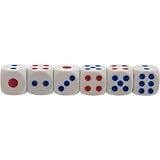 Conjunto 12 Dados Com 6 Faces Para Jogos Azul E Vermelha 14mmx14mm