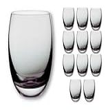 Conjunto 12 Peças Copo Bolha Vidro Resistente Cinza Preto Colorido Chique 465ml Vinho Água Suco Refrigerante Mesa Posta Copo Grande Vidro Grosso
