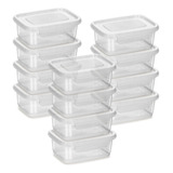 Conjunto 12 Potes 750ml Plástico Com Travas Marmita