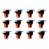 Conjunto 12 Rodas Para Pallet Com Trava De Segurança