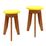 Conjunto 2 Banquetas Colorido Suze Amarelo Estrada Cawt