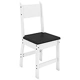 Conjunto 2 Cadeiras Com Assento Estofado Milano Poliman Móveis Branco Preto