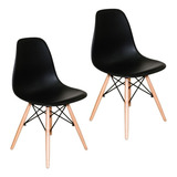 Conjunto 2 Cadeiras De Jantar Dkr Decor Charles Eames Eiffel Cor Preto