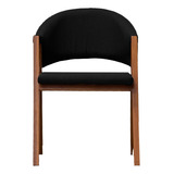 Conjunto 2 Cadeiras De Jantar Essencial Veludo Preto Estrutura Da Cadeira Cerejeira