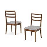 Conjunto 2 Cadeiras De Jantar Herval Liv Desmontável Madeira Maciça Cinza Claro E Amêndoa