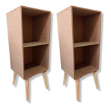 Conjunto 2 Criados Mesa Nicho Prateleira Retro Decoração Mdf