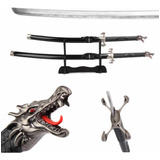Conjunto 2 Katanas Samurai Dragão Espadas