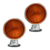 Conjunto 2 Lanterna Laranja Foguinho Cromada Bojuda Caminhão