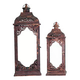 Conjunto 2 Lanternas Marroquinas Rustica Grande Média