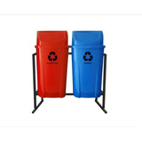 Conjunto 2 Lixeira Coleta Seletiva 60l Basculante C Armação
