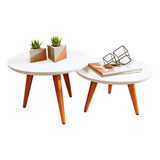 Conjunto 2 Mesas Centro Sala Madeira Decorativa Várias Cores
