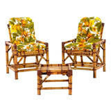 Conjunto 2 Poltronas E Mesa De Bambu Diretos Da Fabrica