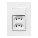 Conjunto 2 Tomadas 10a 250v Interruptor Ilumi Vivaz 78203 Cor Branco Corrente Nominal 10 A