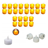 Conjunto 24 Mini Velas Decorativas De Led Com Baterias Nf