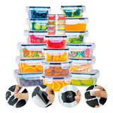 Conjunto 24 Potes Herméticos Croix Empilhavel Tampa E Trava Cor Transparente