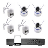 Conjunto 3 Câm Ip Interna 3 Ip Externa Wi fi Onvif Dvr Nvr