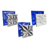 Conjunto 3 Formas 3d Gesso E Cimento Abs Azul Lindíssimo