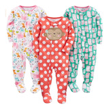 Conjunto 3 Macacões Menina Pijama Longo