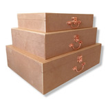 Conjunto 3 Maletas Lembrancinha Caixas Decoração Mdf Cru