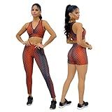Conjunto 3 Pçs Roupa Academia Calça Shorts Top Nadador Coral GG 