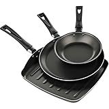 Conjunto 3 Peças Tapioqueira Frigideira E Grill Garlic Grafite Brinox