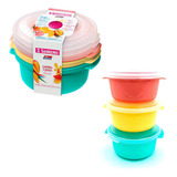 Conjunto 3 Potes Plástico Colorido 530ml Vac Freezer Sanremo Cor Colorido