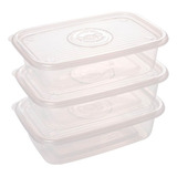 Conjunto 3 Potes Plástico Pop Retangular 1 2 L P Alimentos