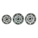 Conjunto 3 Pratos Pomerode Dec hera Porcelana Schmidt