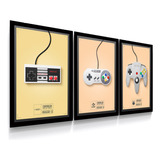 Conjunto 3 Quadros Nintendo Super Nintendo