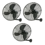 Conjunto 3 Ventiladores Venti50 Parede Ventisilva 50cm Preto