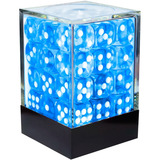 Conjunto 36 Dados Rpg Translucido D6 Central Azul Claro Dice