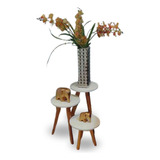 Conjunto 3un Mesa Canto Apoio Lateral Eiffel Off White