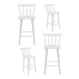 Conjunto 4 Banquetas Madeira Eucalipto Maciça Torneada Wt