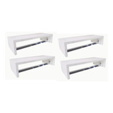 Conjunto 4 Cabideiros Arara Madeira Branco Para Loja