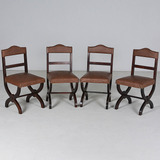 Conjunto 4 Cadeira Antiga Colonial Jacaranda