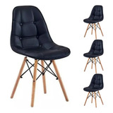 Conjunto 4 Cadeiras Charles Eames Eiffel Estofada Botonê