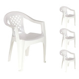 Conjunto 4 Cadeiras De Plástico Tramontina Resistente 154 Kg