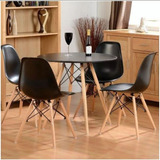 Conjunto 4 Cadeiras E Mesa Sala De Jantar 70cm Redonda