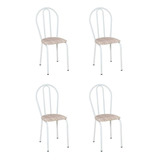Conjunto 4 Cadeiras Hécate Branco E Rattan