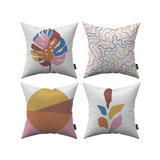 Conjunto 4 Capas Almofadas Decorativas 42x42 Vários Modelos