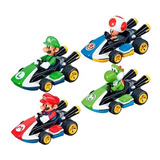 Conjunto 4 Carros Fricção Mario Luigi