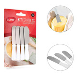 Conjunto 4 Espátulas Manteiga Inox Cozinha Utensilio Café