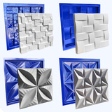 Conjunto 4 Formas 3d Gesso cimento Abs Azul Envio Imediato