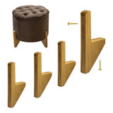 Conjunto 4 Pes Palito Retro Inclinado Mesa Criado Mudo Show 