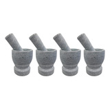 Conjunto 4 Pilão Socador M Pedra Sabão C Base Caipirinha