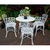 Conjunto 4 Poltronas E 1 Mesa Modelo X3 Viena Estrutura Branco