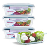 Conjunto 4 Pote Vidro Hermética Mantimentos Tampa 640ml Cor Azul